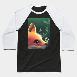 Cute Fox Painting Baseball T-Shirt